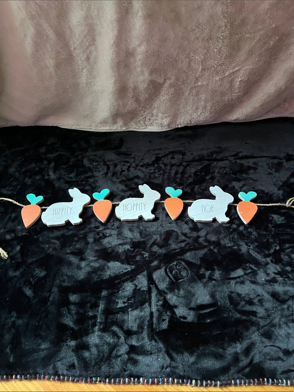 Rae Dunn White Bunny and Orange Carrot Garland